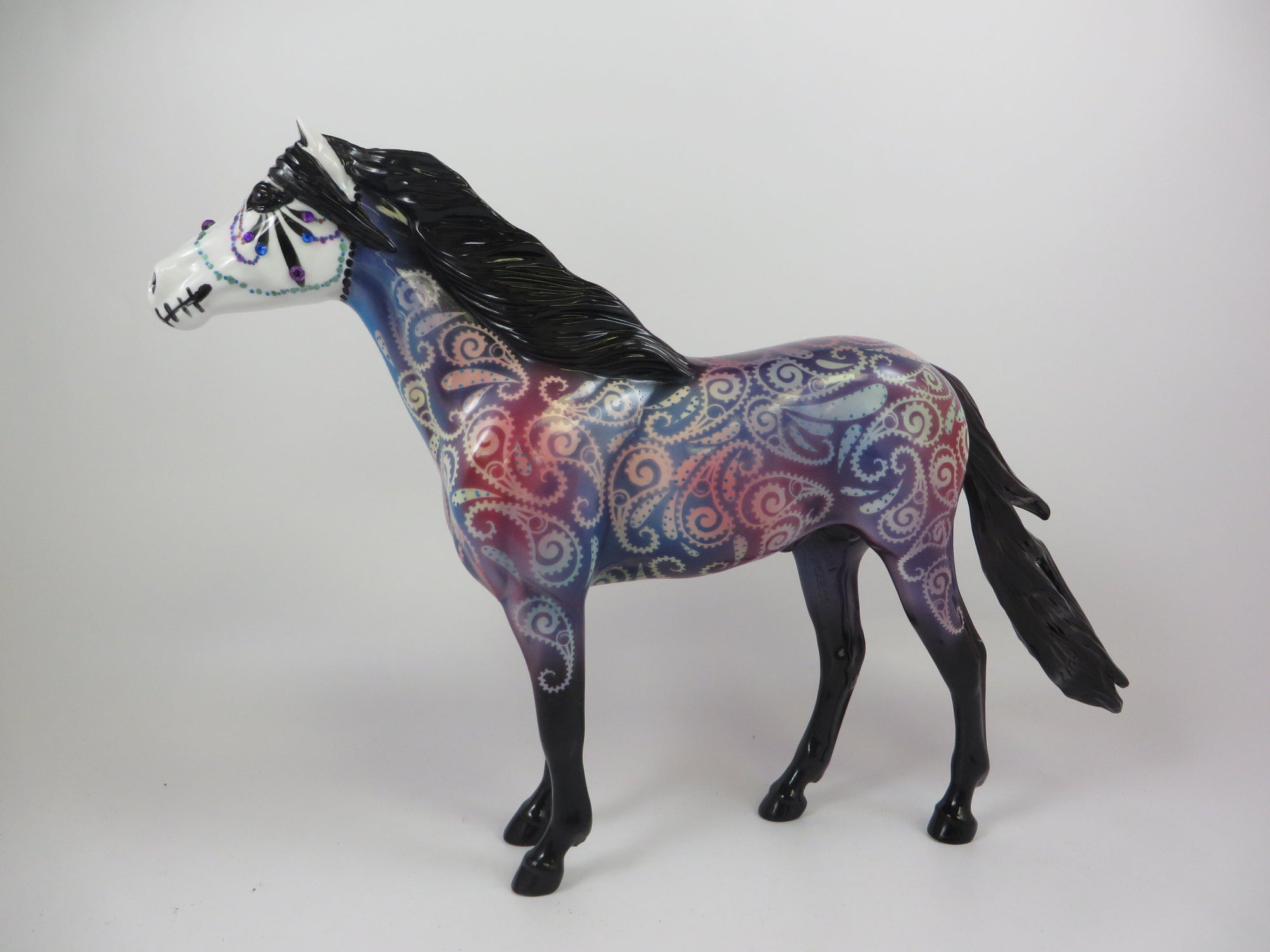 SCROLL-OOAK SUGAR SKULL DECORATOR MODEL HORSE 9/13/19