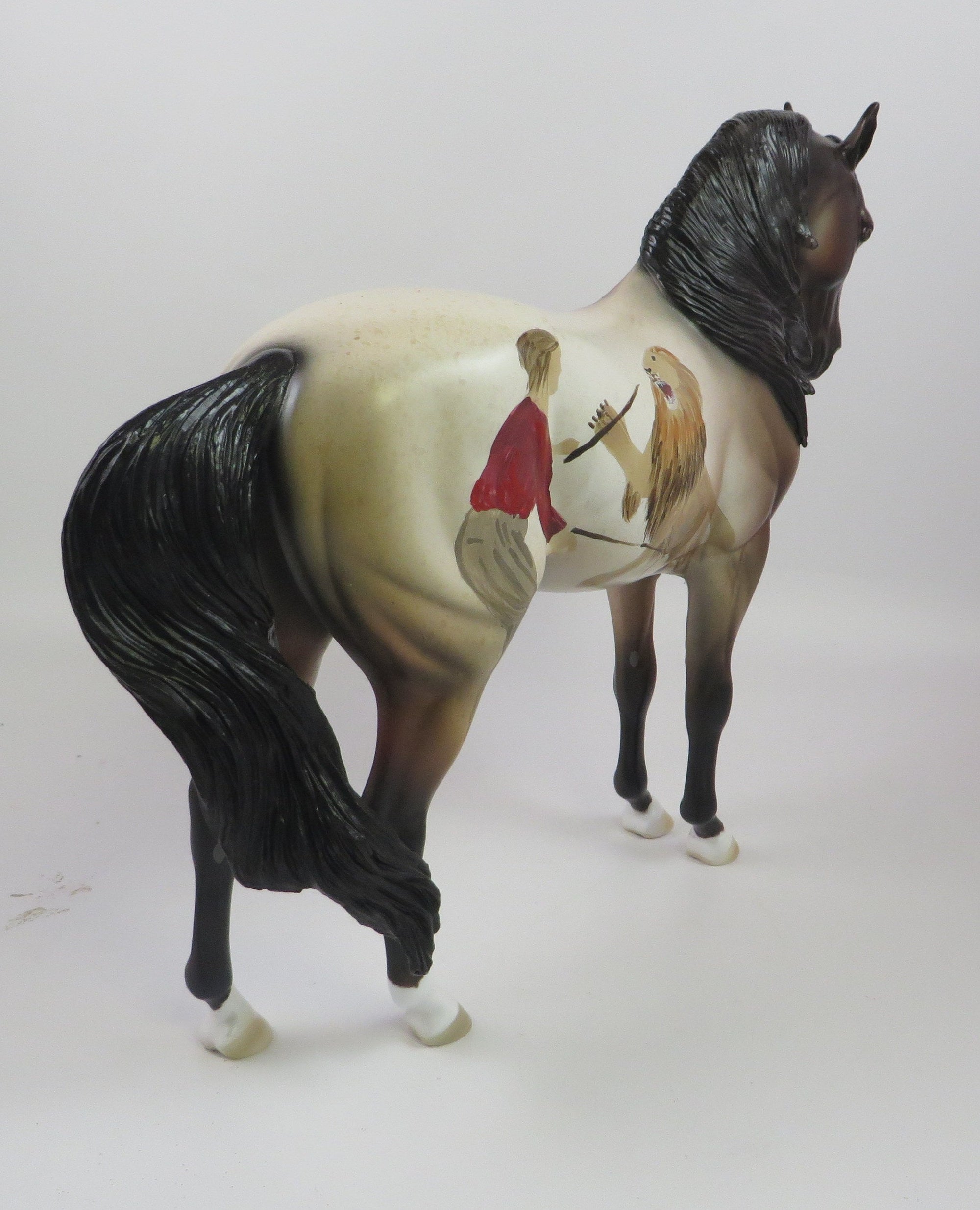 LION TAMER- OOAK CUSTOM ANDALUSIAN LION DECORATOR MODEL HORSE BY DAWN QUICK LHS 19