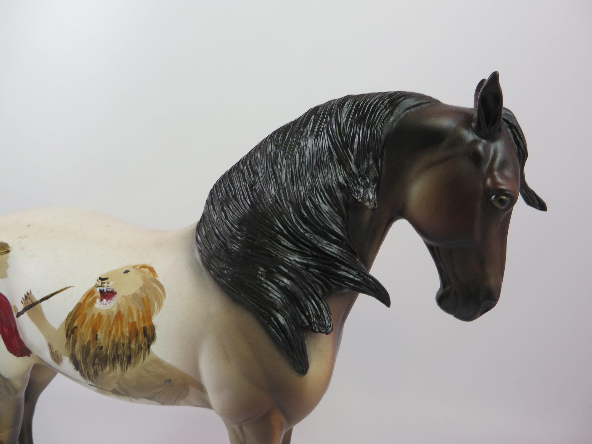 LION TAMER- OOAK CUSTOM ANDALUSIAN LION DECORATOR MODEL HORSE BY DAWN QUICK LHS 19
