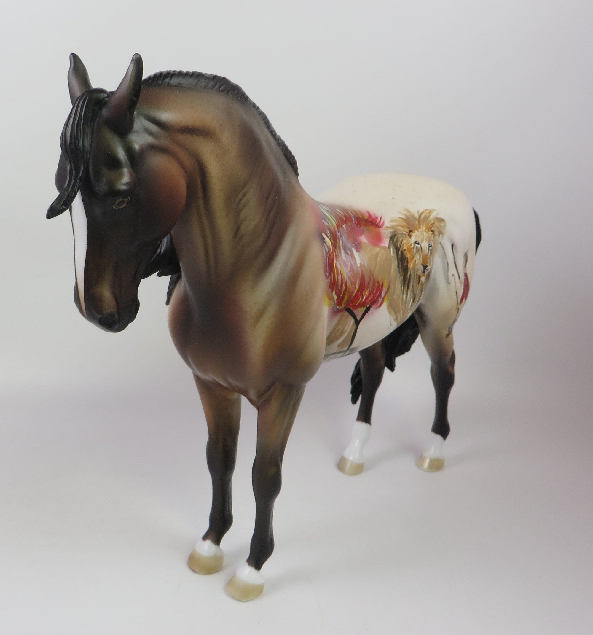 LION TAMER- OOAK CUSTOM ANDALUSIAN LION DECORATOR MODEL HORSE BY DAWN QUICK LHS 19