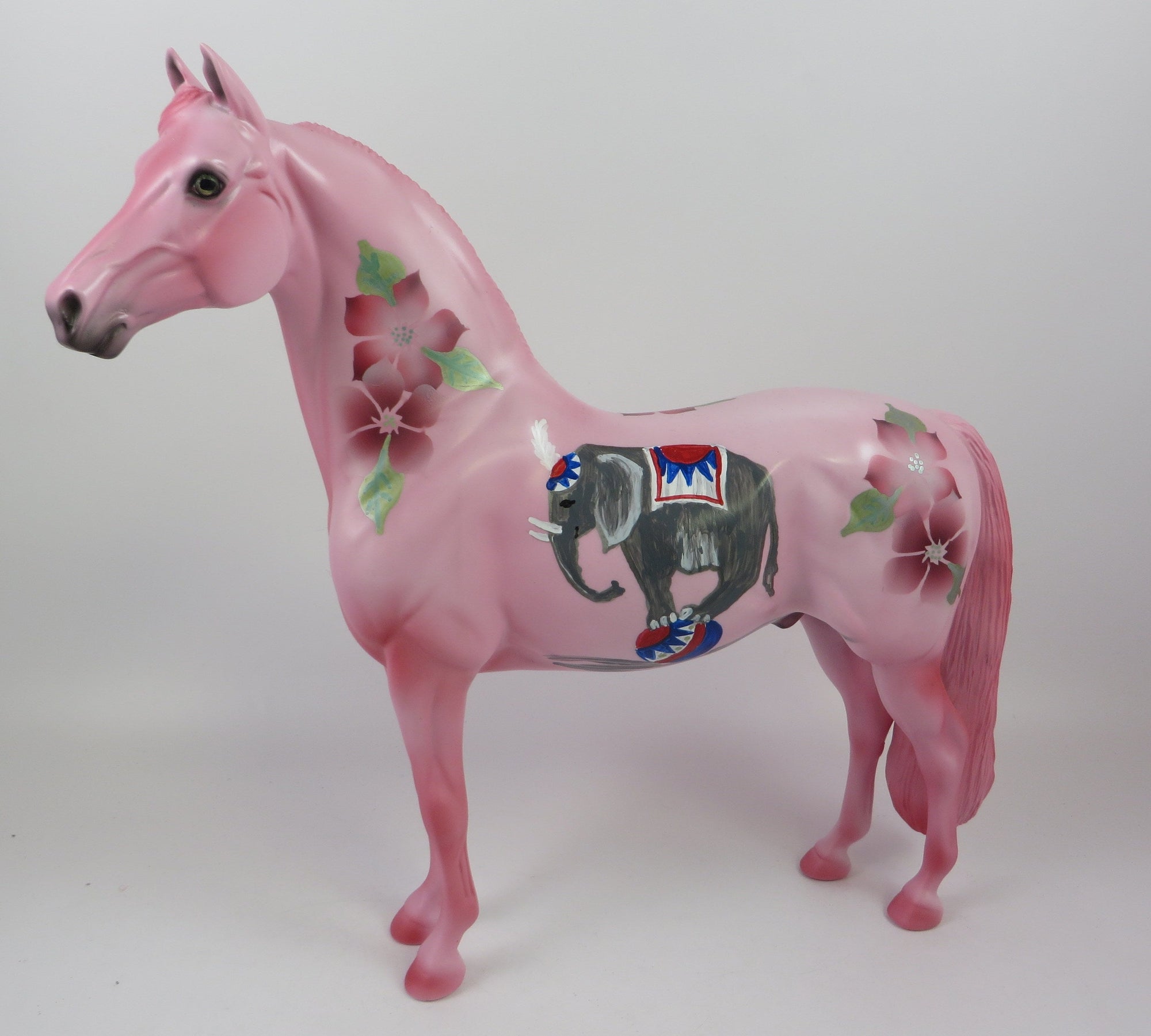 BABAR'S CELESTE - OOAK PINK CIRCUS DECORATOR MORGAN MODEL HORSE BY DAWN QUICK  LHS 19