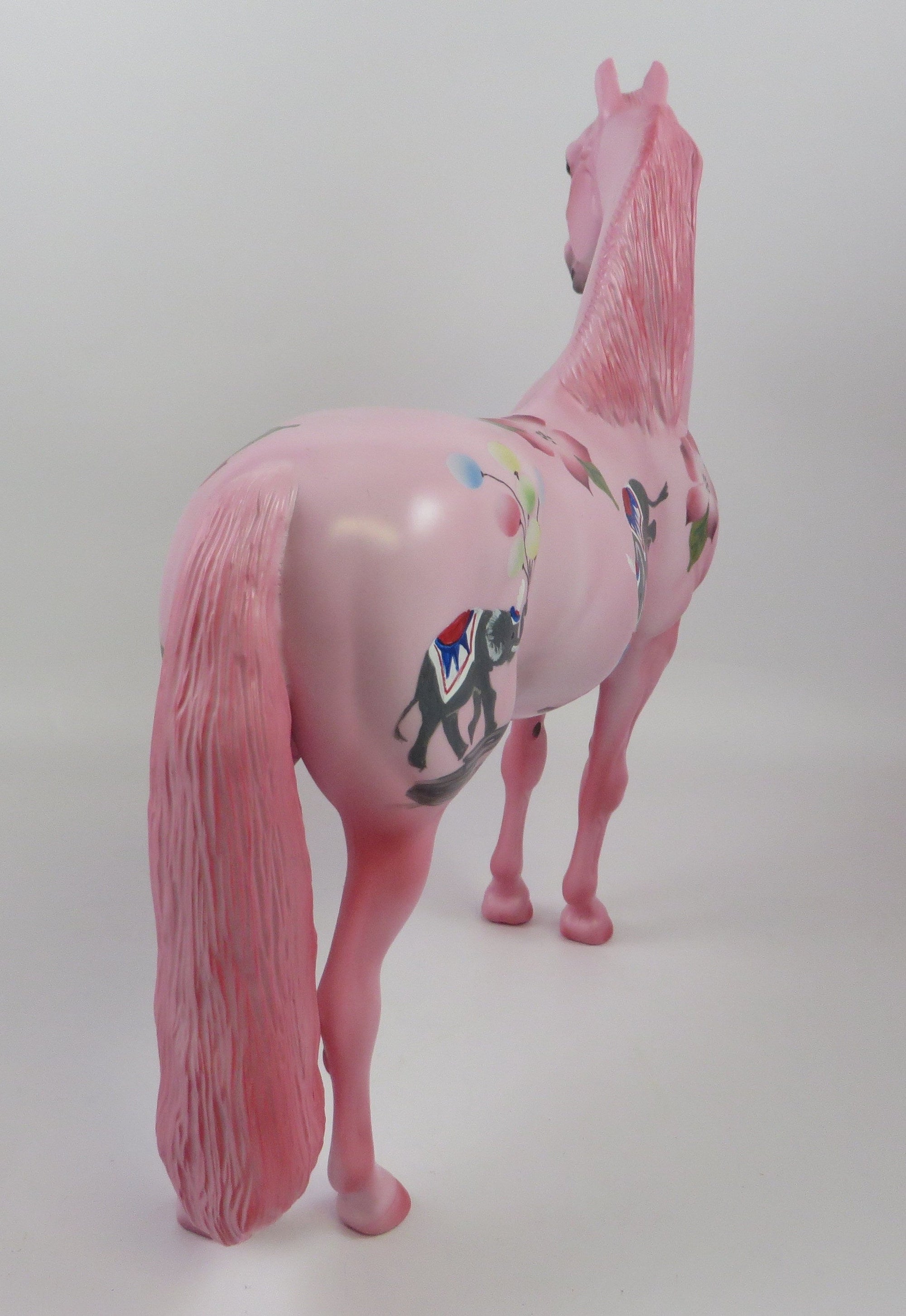BABAR'S CELESTE - OOAK PINK CIRCUS DECORATOR MORGAN MODEL HORSE BY DAWN QUICK  LHS 19