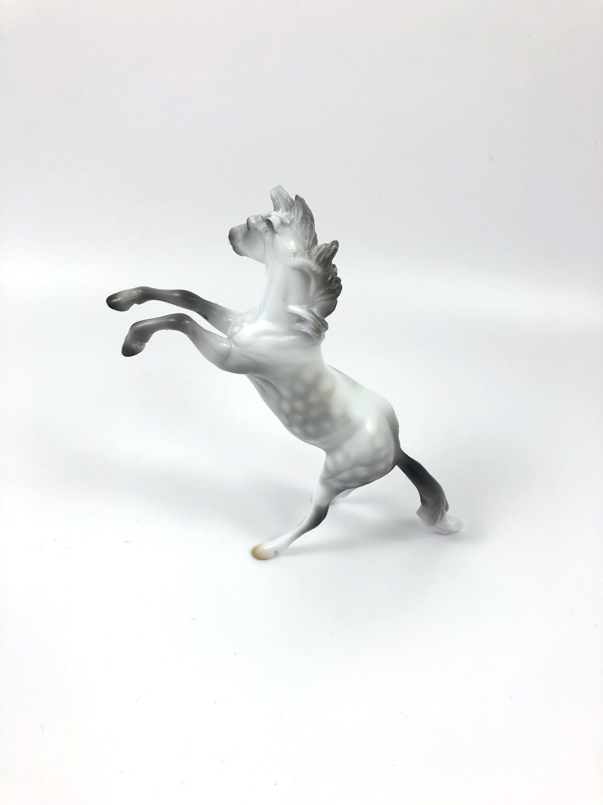 ROCKIN -OOAK DAPPLE GREY REARING CHIP MODEL HORSE SHCF19