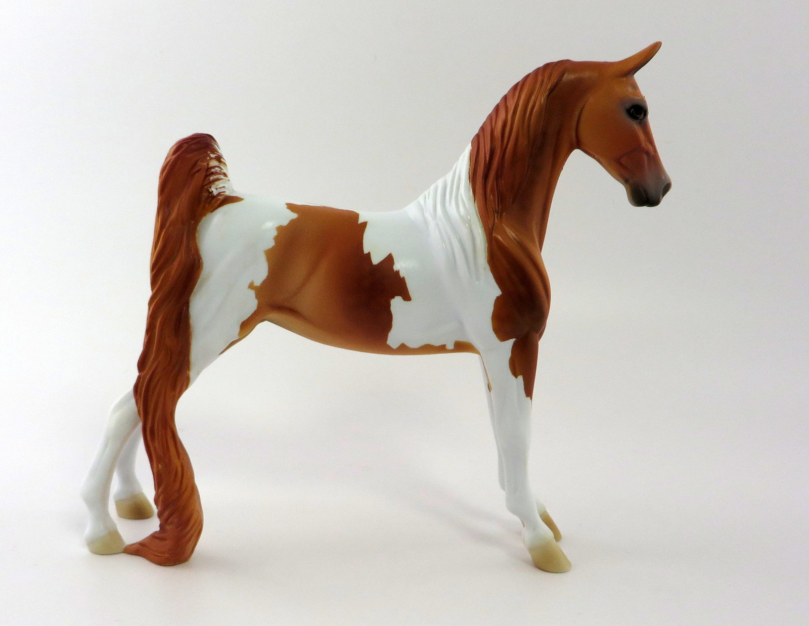 PRIXIE -- LE-4 DAPPLE CHESTNUT PINTO SADDLEBRED PEBBLES MODEL HORSE BY DAWN QUICK 5/10/19