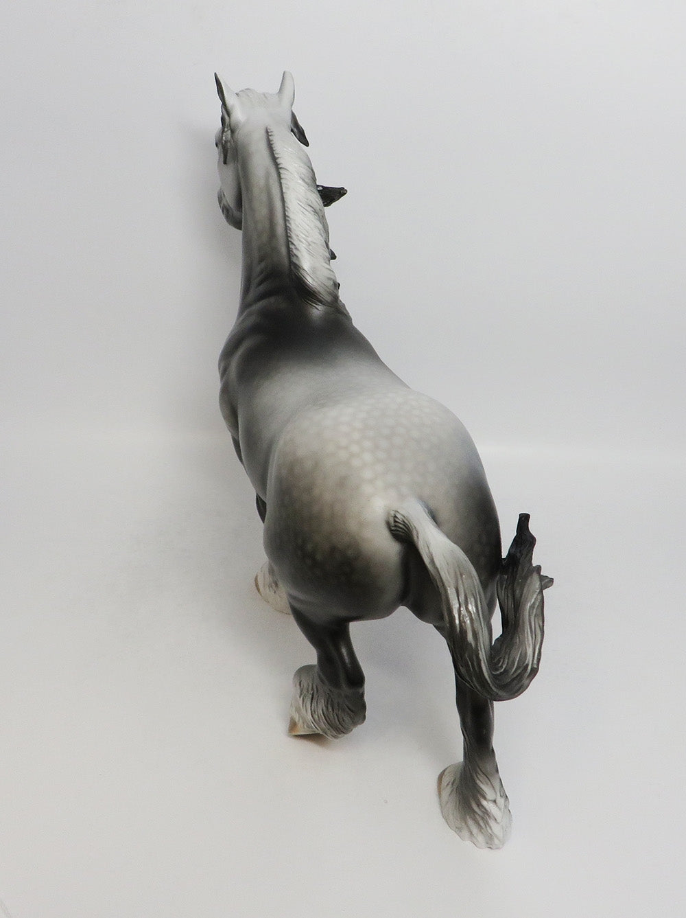 SANCHO-OOAK DAPPLE GREY TROTTING DRAFTER MODEL HORSE BY DAWN QUICK 8/24/18