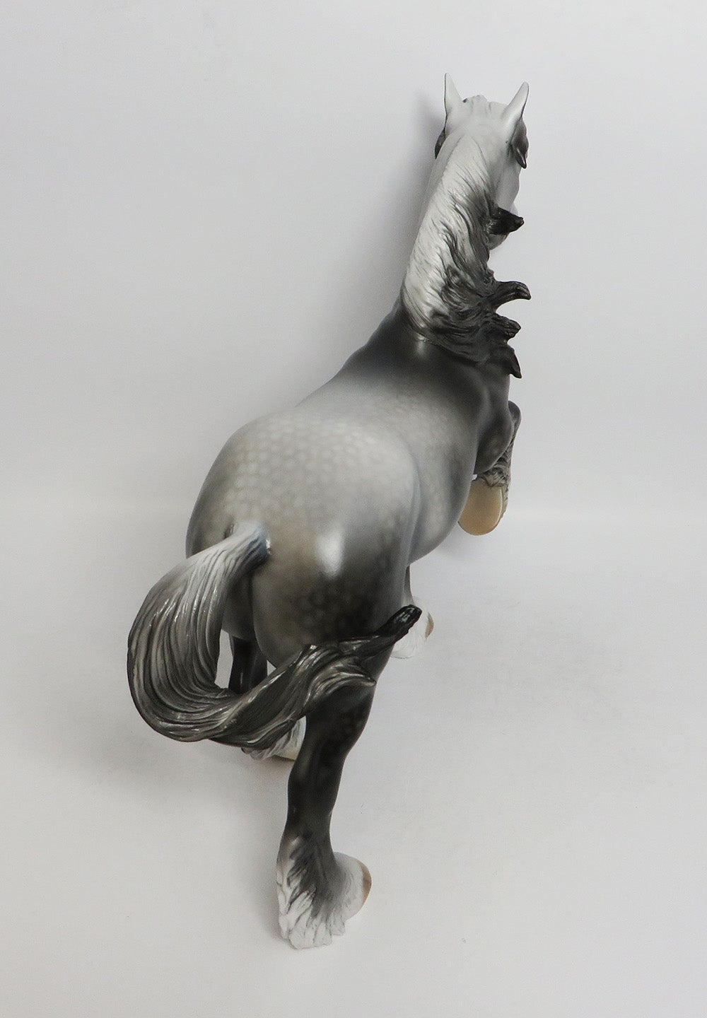 SANCHO-OOAK DAPPLE GREY TROTTING DRAFTER MODEL HORSE BY DAWN QUICK 8/24/18