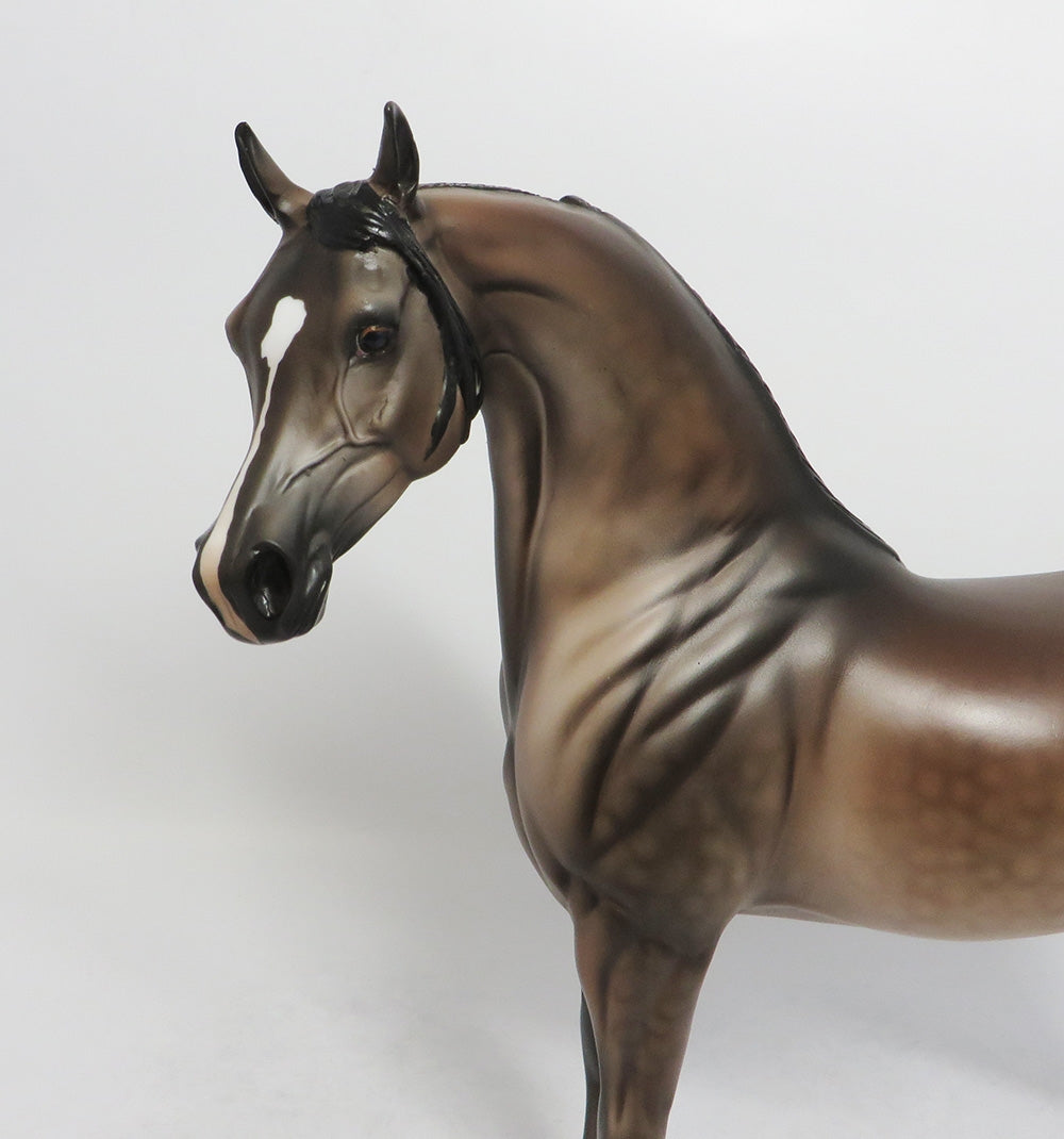 JADED-OOAK DAPPLE BROWN BAY ARABIAN MODEL HORSE BY DAWN QUICK 8/23/18
