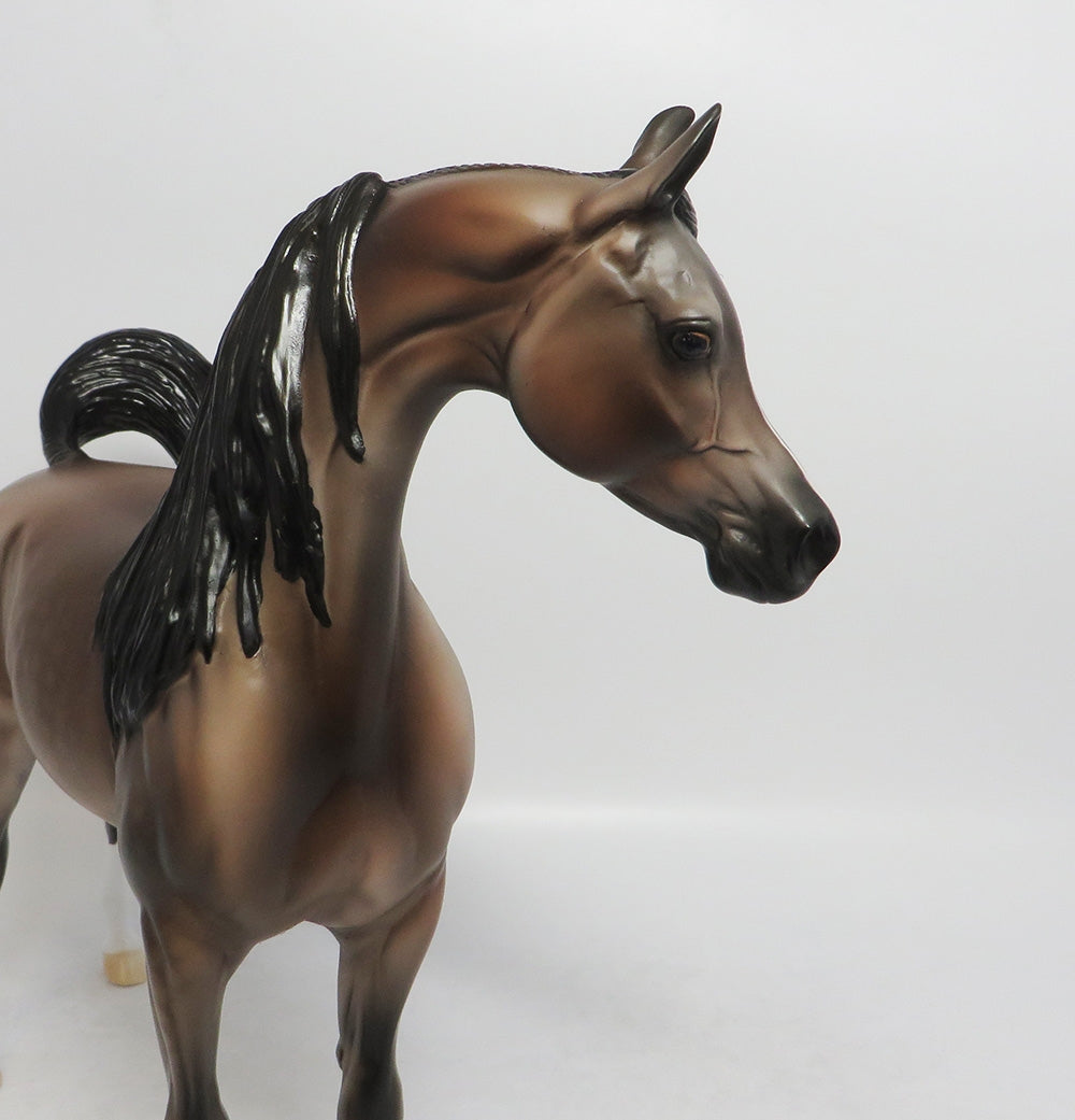 JADED-OOAK DAPPLE BROWN BAY ARABIAN MODEL HORSE BY DAWN QUICK 8/23/18