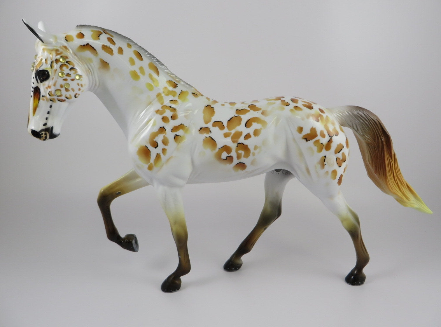 OFRENDA - OOAK LEOPARD SUGAR SKULL TWH MODEL HORSE BY DAWN QUICK 9/13/19