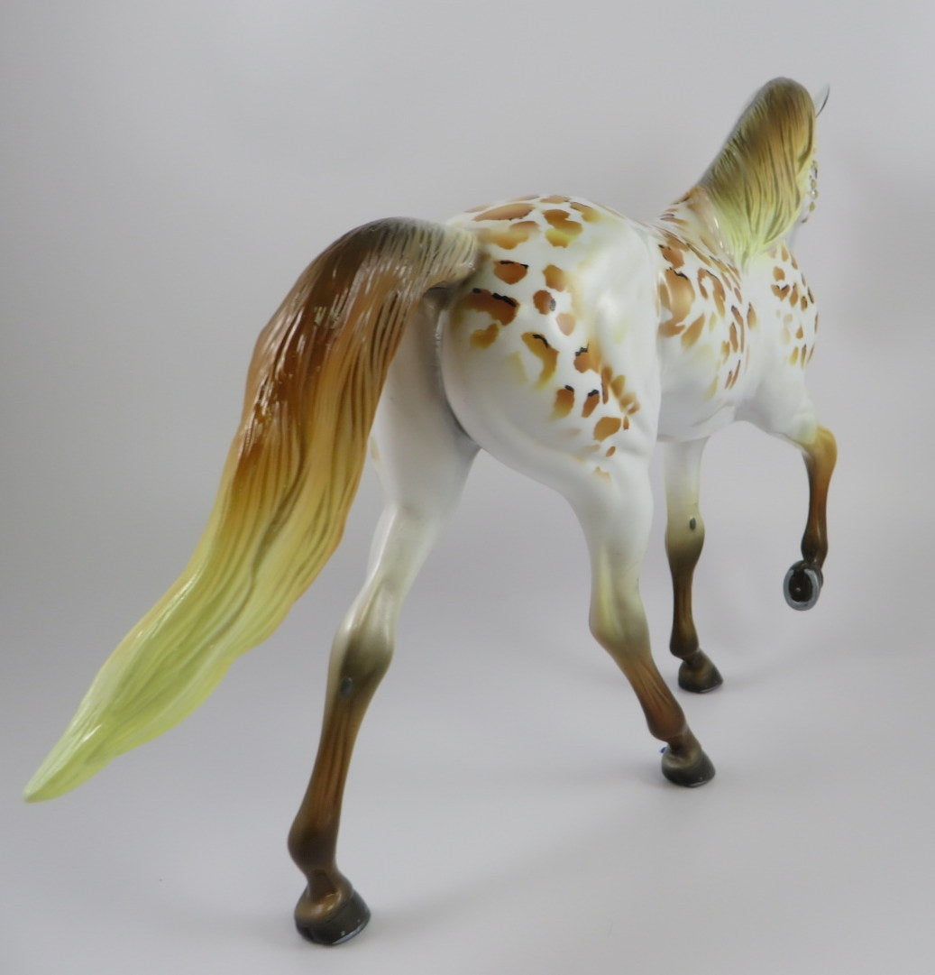 OFRENDA - OOAK LEOPARD SUGAR SKULL TWH MODEL HORSE BY DAWN QUICK 9/13/19