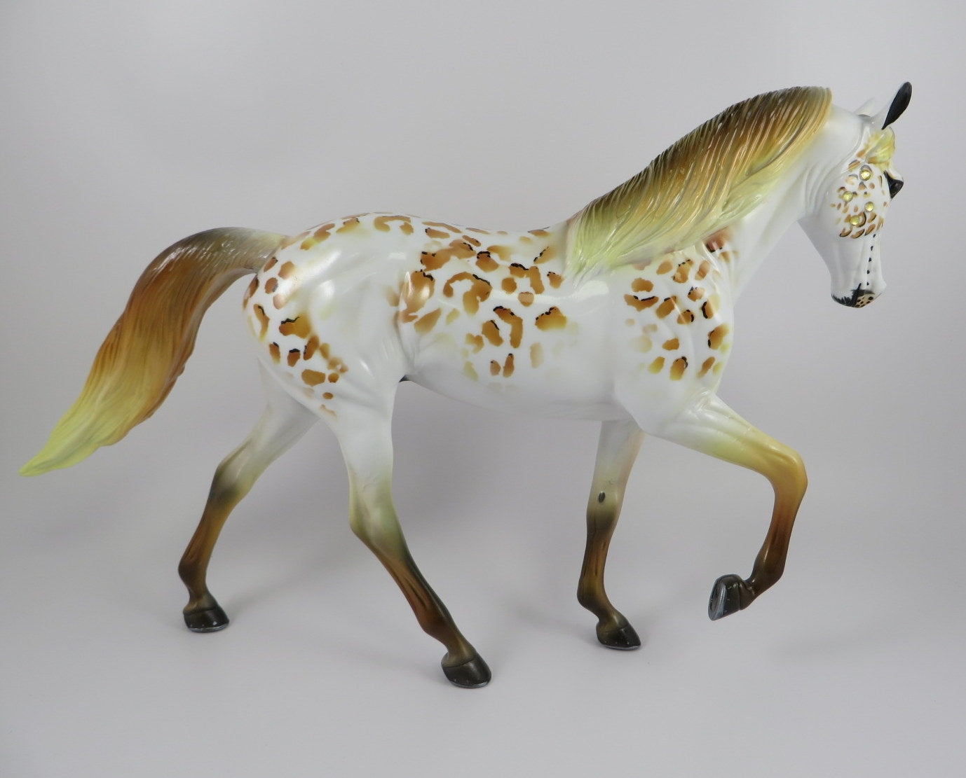 OFRENDA - OOAK LEOPARD SUGAR SKULL TWH MODEL HORSE BY DAWN QUICK 9/13/19