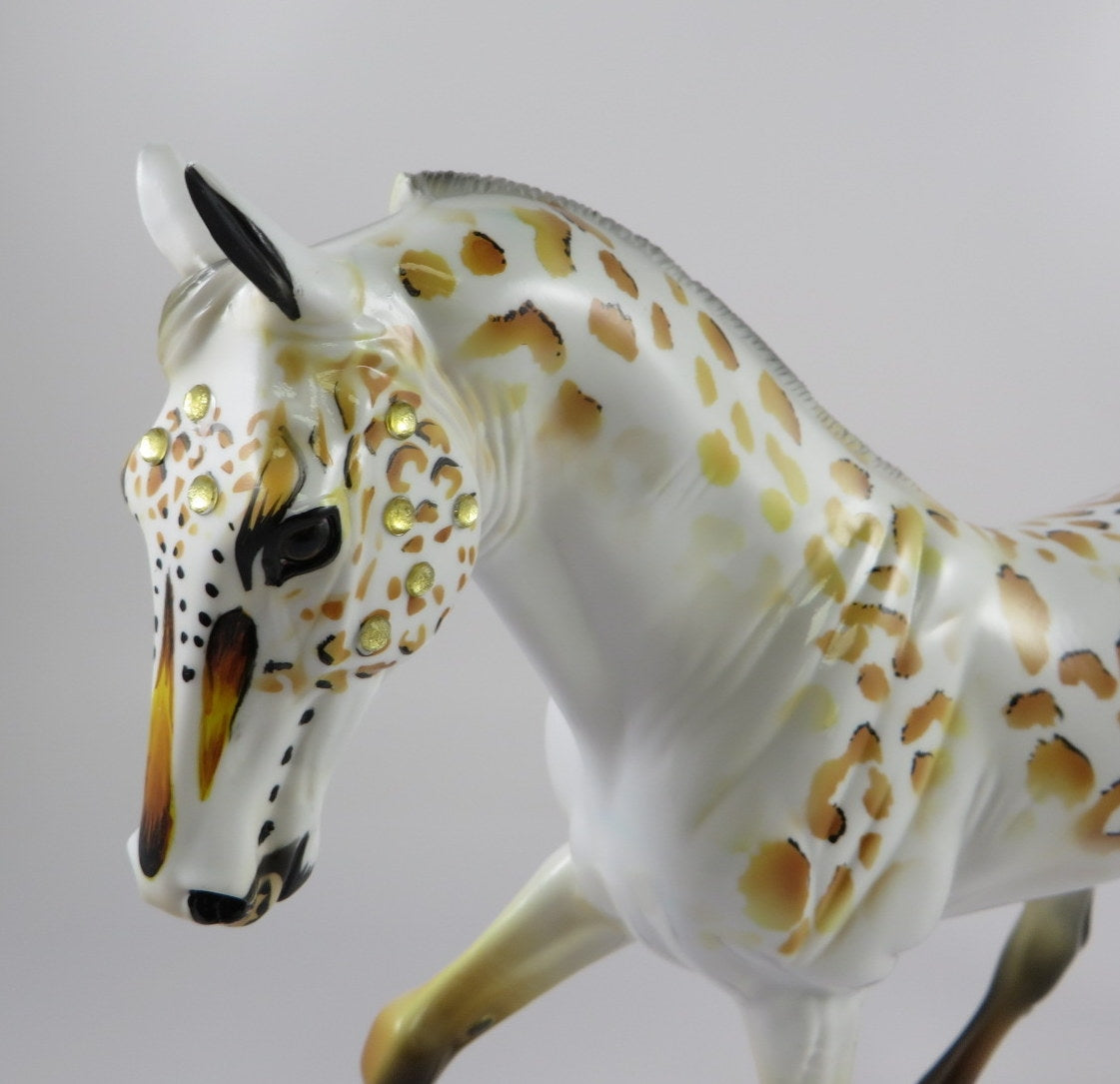 OFRENDA - OOAK LEOPARD SUGAR SKULL TWH MODEL HORSE BY DAWN QUICK 9/13/19
