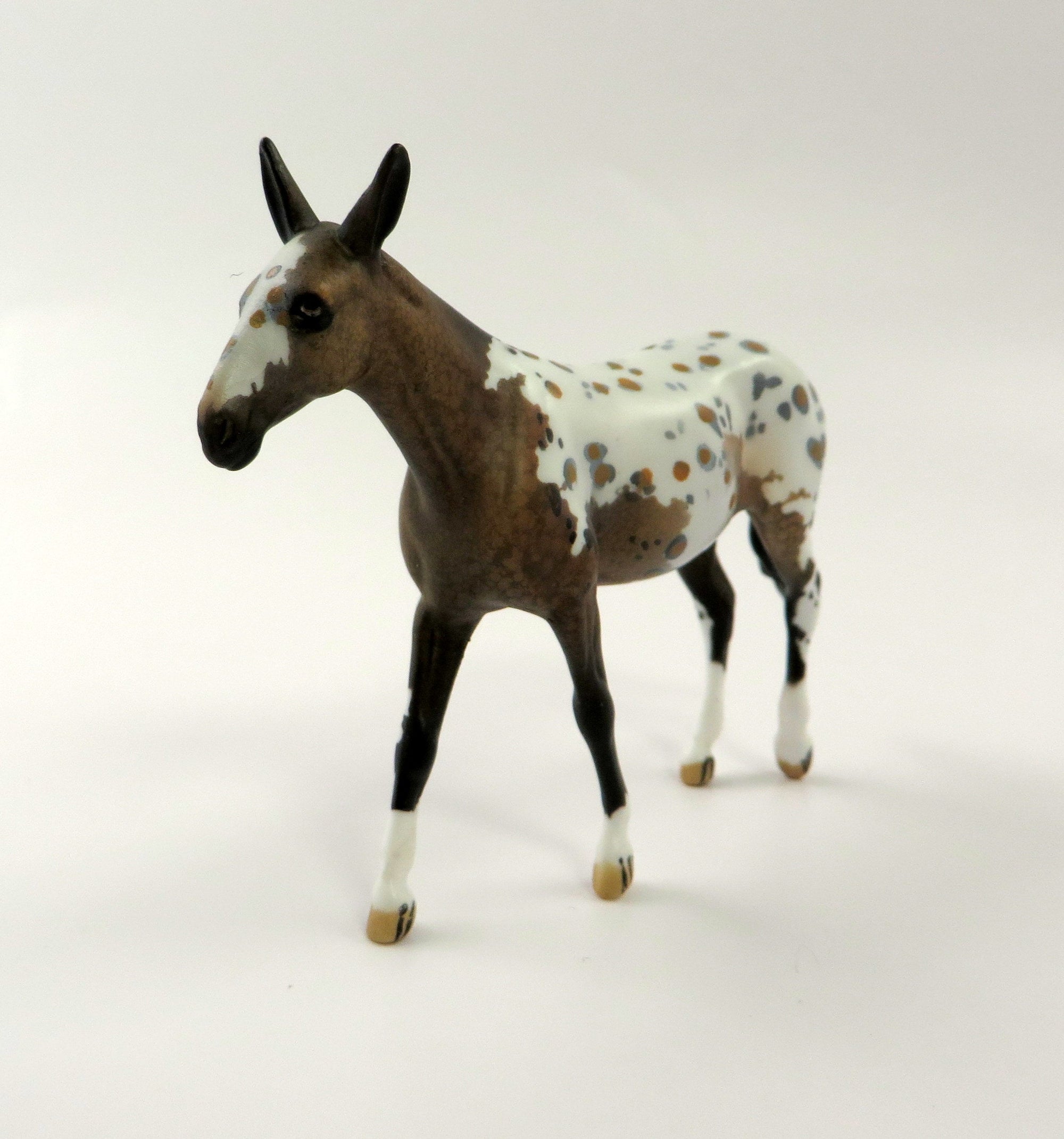 MIGHTY FINE FRECKLES-OOAK APPALOOSA MULE CHIP MODEL HORSE 5/10/19