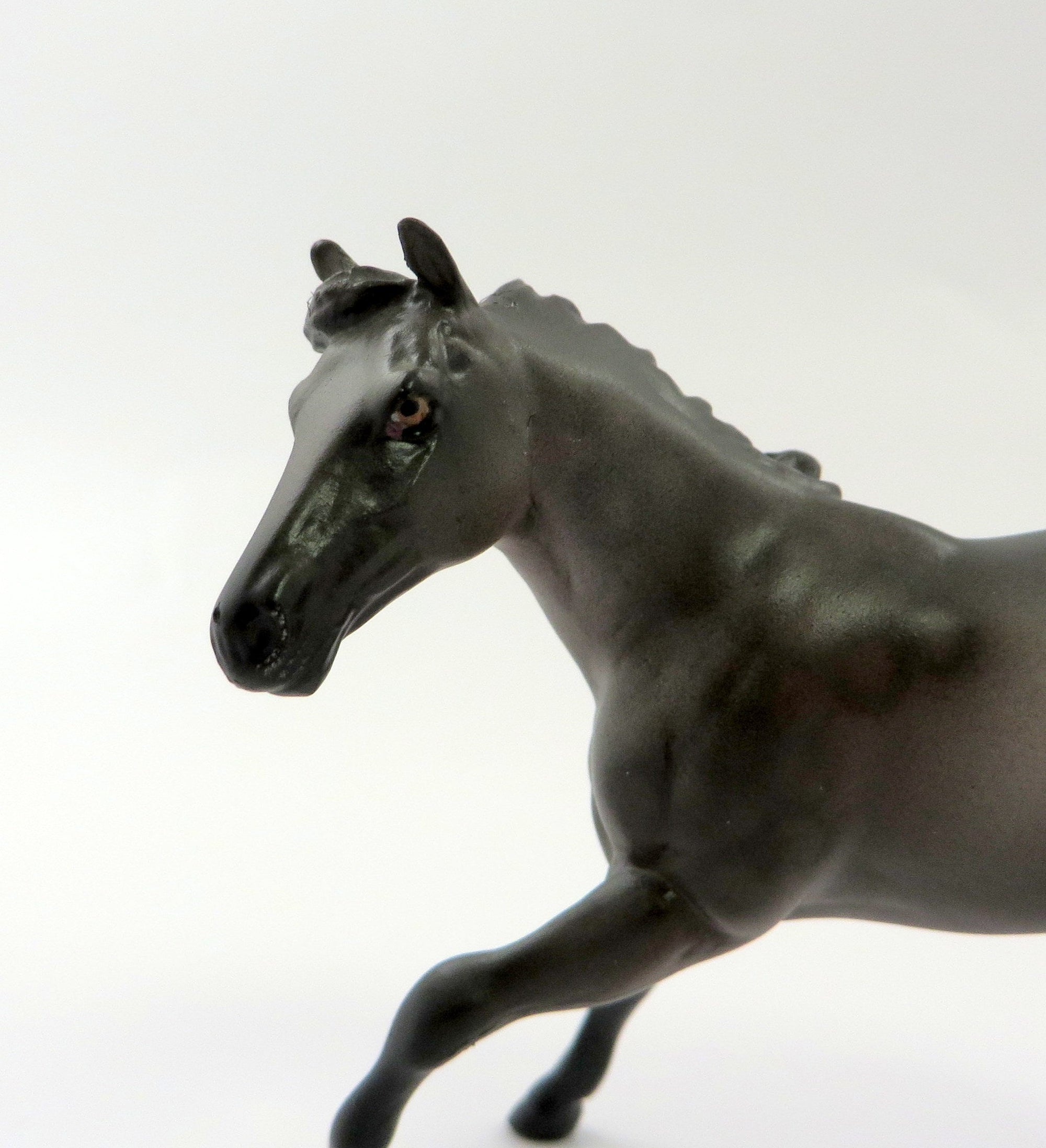 KEEN AND PEELE-OOAK DAPPLE GREY CUTTER AND CALF MODEL HORSE 5/10/19