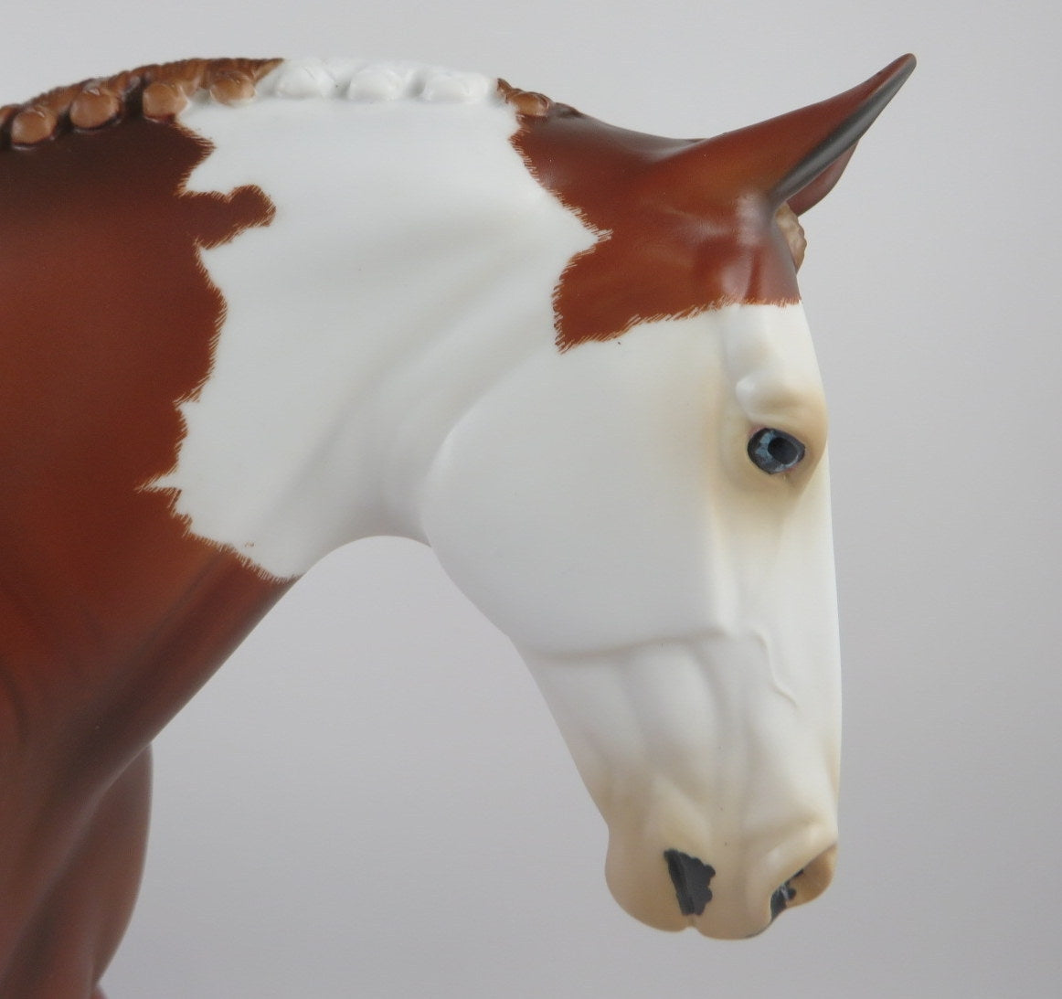 JULES LEOTARD - OOAK ETCHED CHESTNUT PINTO IRISH DRAFT MODEL HORSE BY AUDREY DIXON 9/17/19