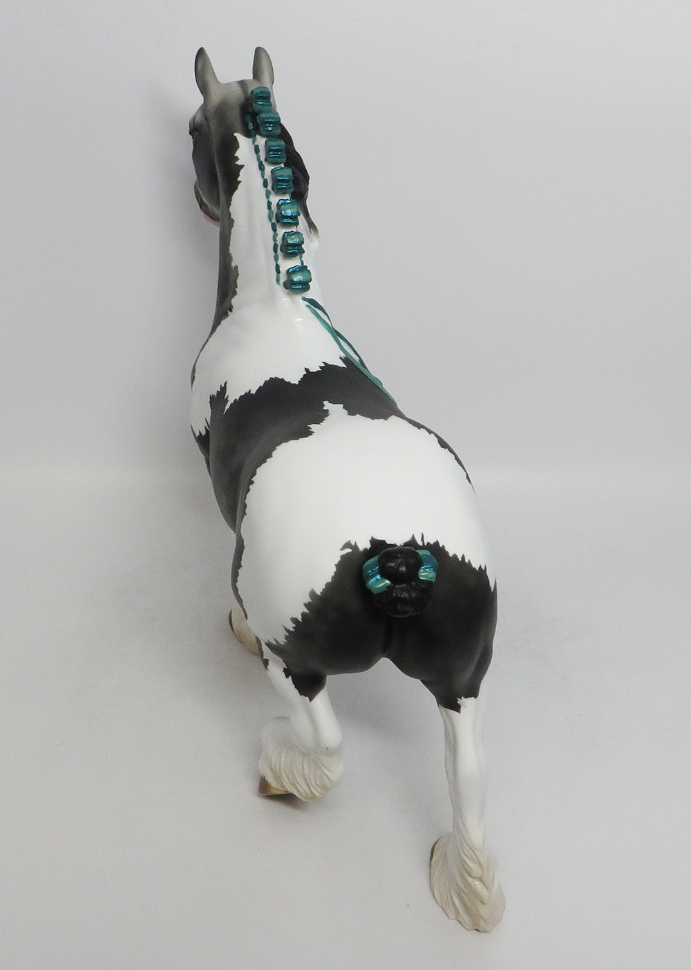 BEAMER-OOAK GREY TOBIANO TROTTING DRAFTER MODEL HORSE 8/24/18