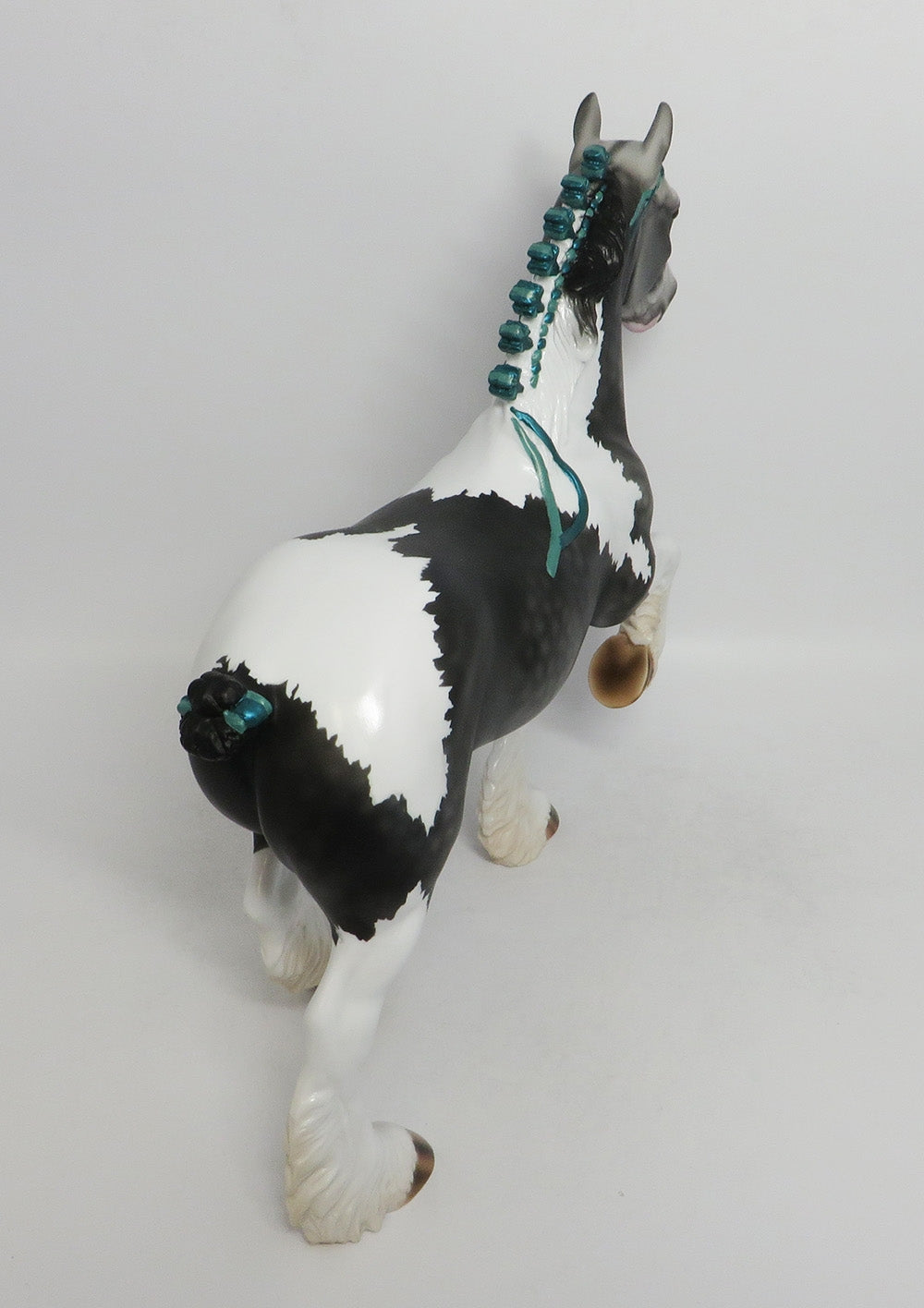 BEAMER-OOAK GREY TOBIANO TROTTING DRAFTER MODEL HORSE 8/24/18