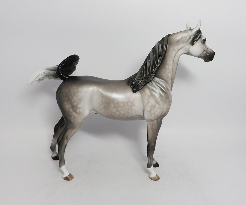 BOOGIE WOOGIE-OOAK DAPPLE GREY ARABIAN MODEL HORSE 8/24/18