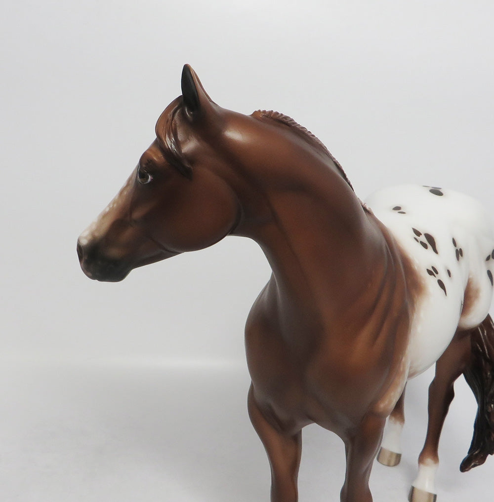 OKIE DOKIE-OOAK APPALOOSA CHESTNUT ISH MODEL HORSE 8/24/18