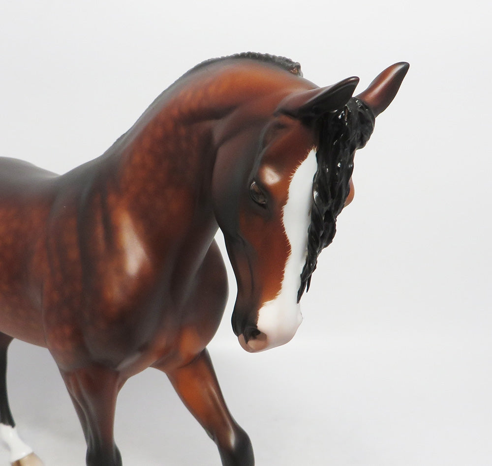 HANKY PANKY-OOAK DAPPLE BAY THOROUGHBRED MODEL HORSE 8/24/18