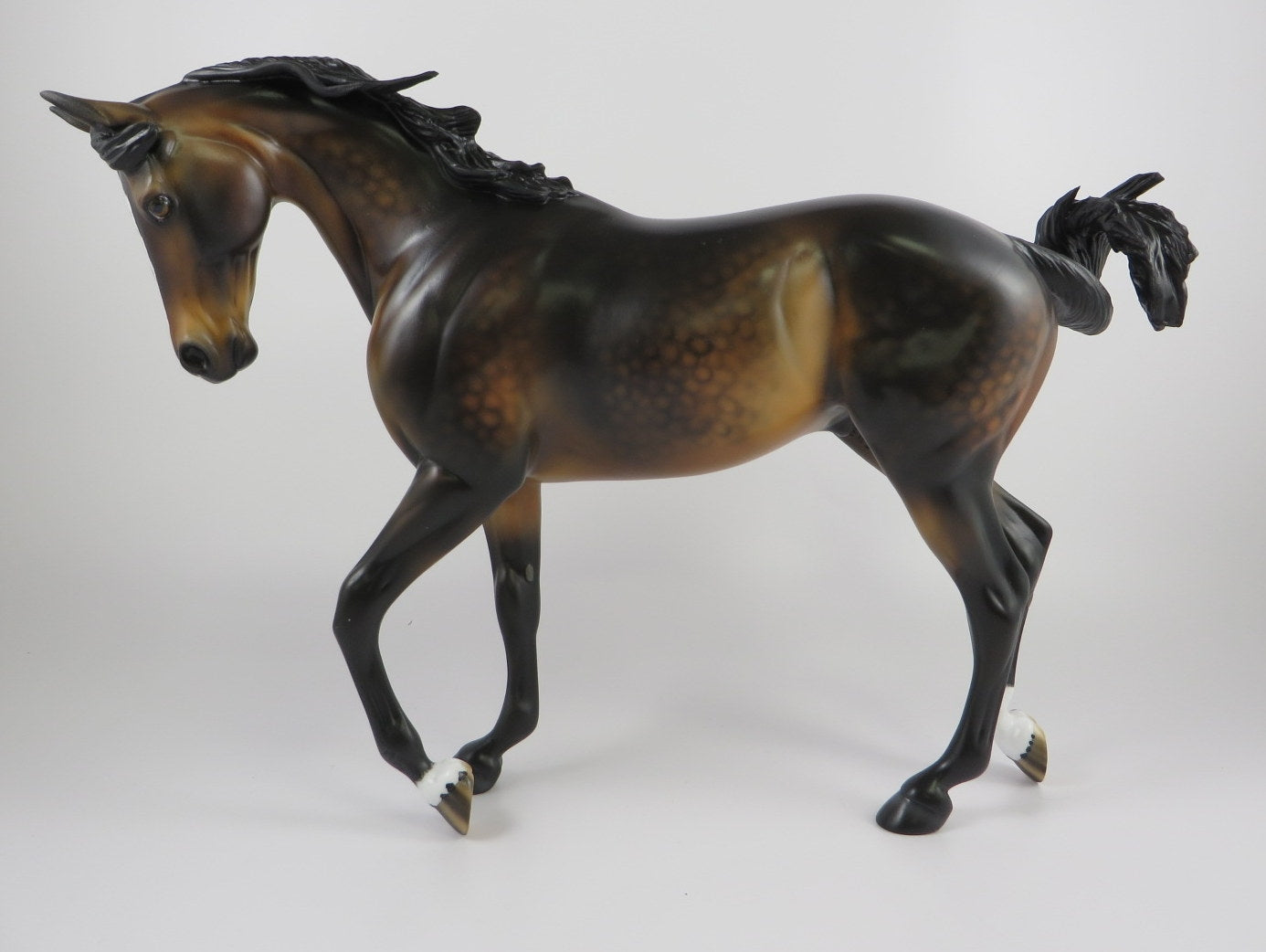 BENIN - OOAK DAPPLE BAY CM THOROUGHBRED MODEL HORSE BY AUDREY DIXON 9/18/19