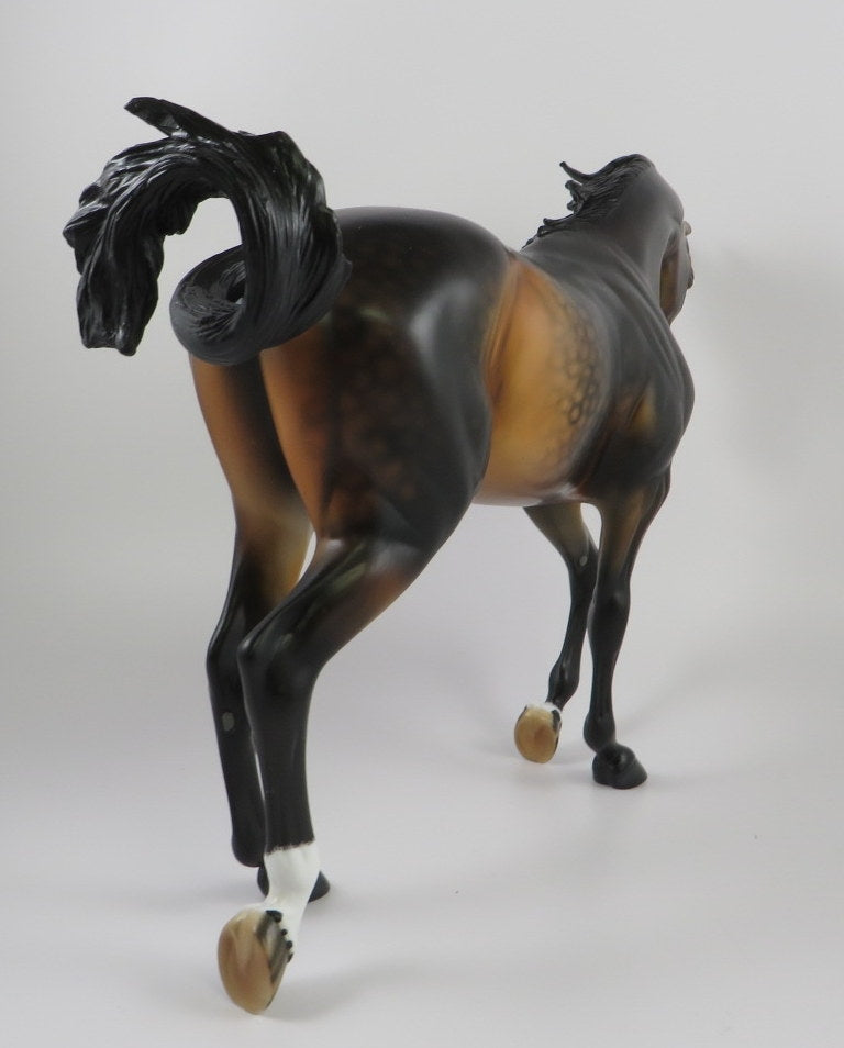 BENIN - OOAK DAPPLE BAY CM THOROUGHBRED MODEL HORSE BY AUDREY DIXON 9/18/19