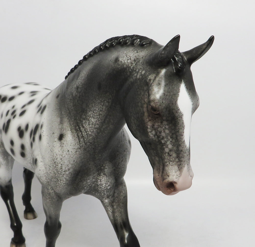 BLUE CLUES-OOAK APPALOOSA IRISH DRAFT MODEL HORSE 8/24/18