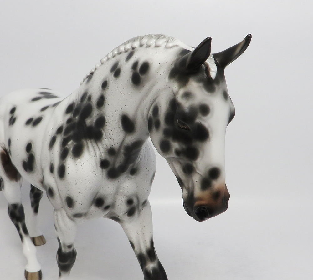 MUMBO JUMBO-OOAK LOUD APPALOOSA IRISH DRAFT MODEL HORSE 8/24/18