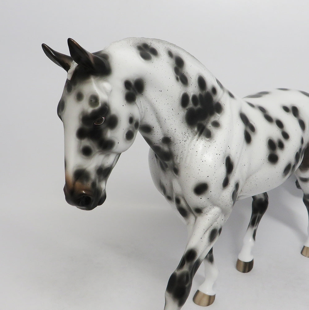 MUMBO JUMBO-OOAK LOUD APPALOOSA IRISH DRAFT MODEL HORSE 8/24/18