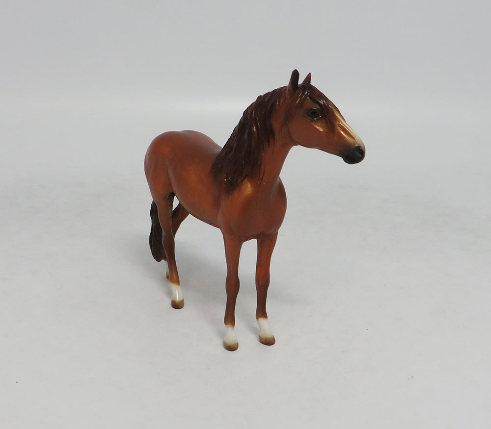 POP ON HOP-OOAK DAPPLE CHESTNUT ANDALUSIAN MODEL HORSE CHIP LHS 2018