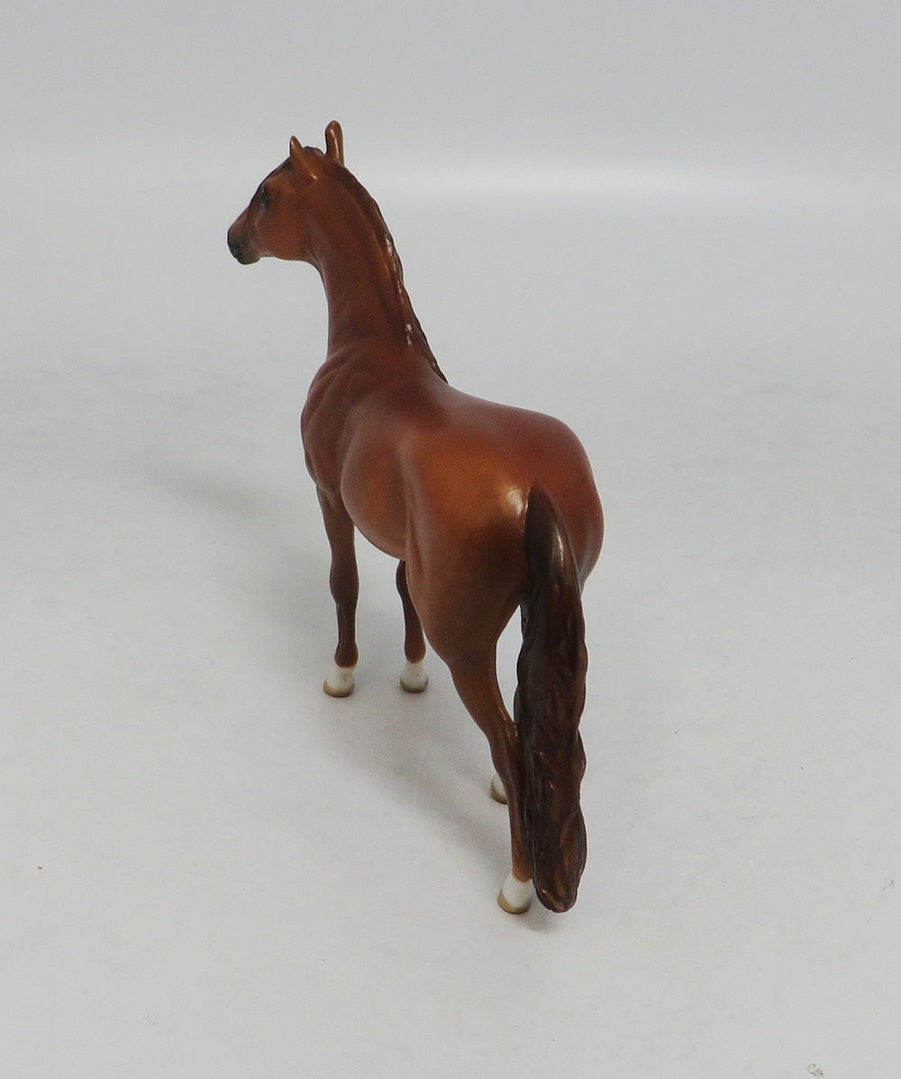 POP ON HOP-OOAK DAPPLE CHESTNUT ANDALUSIAN MODEL HORSE CHIP LHS 2018
