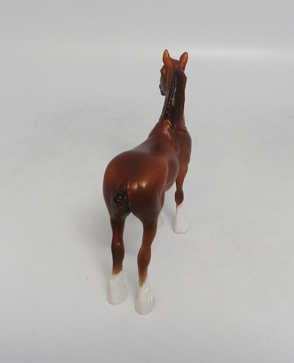 FOX IN SOCKS-OOAK DAPPLE CHESTNUT STANDING DRAFT MODEL HORSE LHS 2018