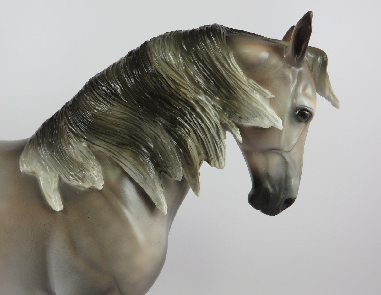 WRITTEN IN THE STARS -- OOAK DAPPLED ROSE GREY ANDALUSIAN MODEL HORSE BY MISSY FOX 9/20/19