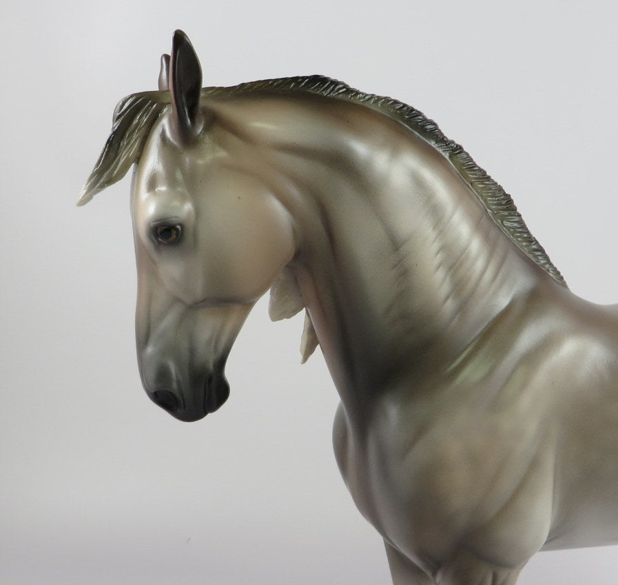 WRITTEN IN THE STARS -- OOAK DAPPLED ROSE GREY ANDALUSIAN MODEL HORSE BY MISSY FOX 9/20/19