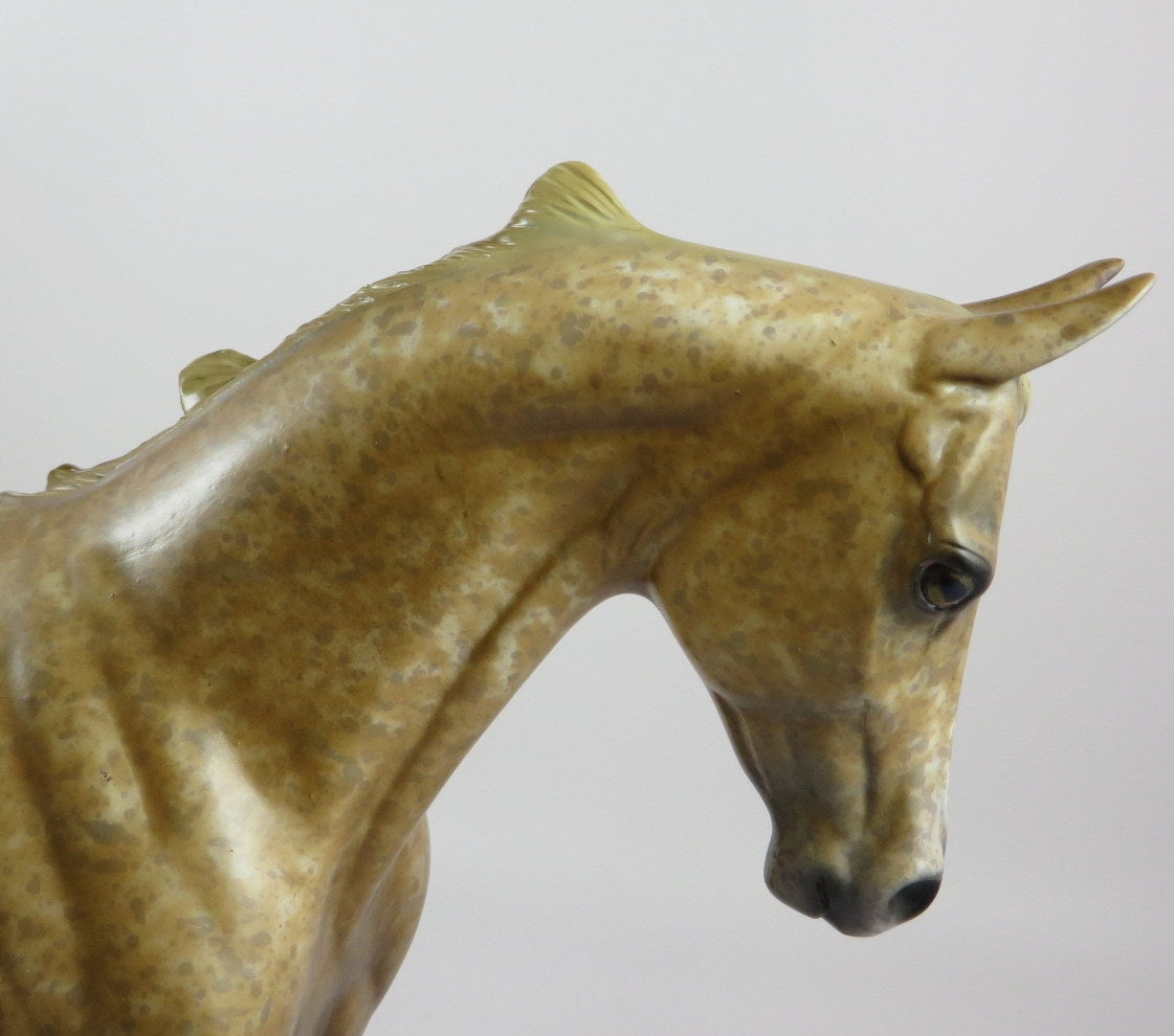 SPACE COWBOY -OOAK CHESTNUT ROAN THOROUGHBRED MODEL HORSE 9/20/19
