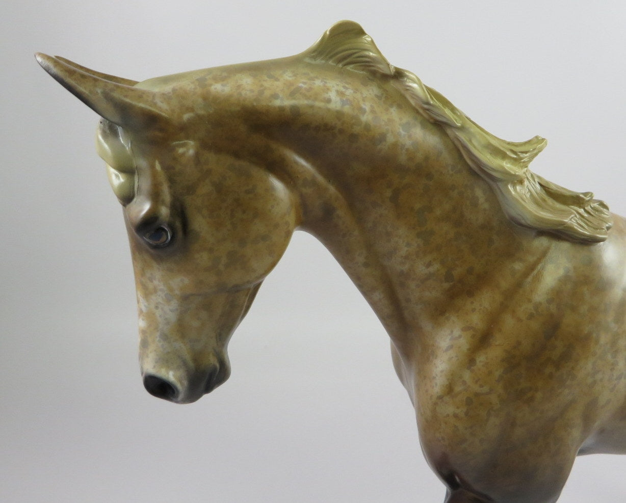 SPACE COWBOY -OOAK CHESTNUT ROAN THOROUGHBRED MODEL HORSE 9/20/19
