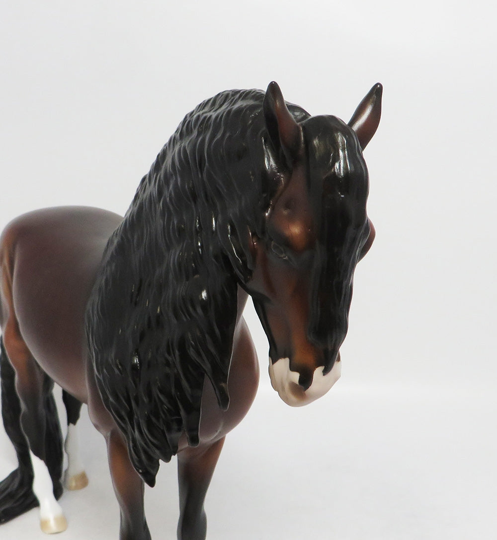 CLEARLY LOYALTY- BAY DAPPLE ANDALUSIAN MODEL HORSE BY DAWN QUICK 9/11/2018