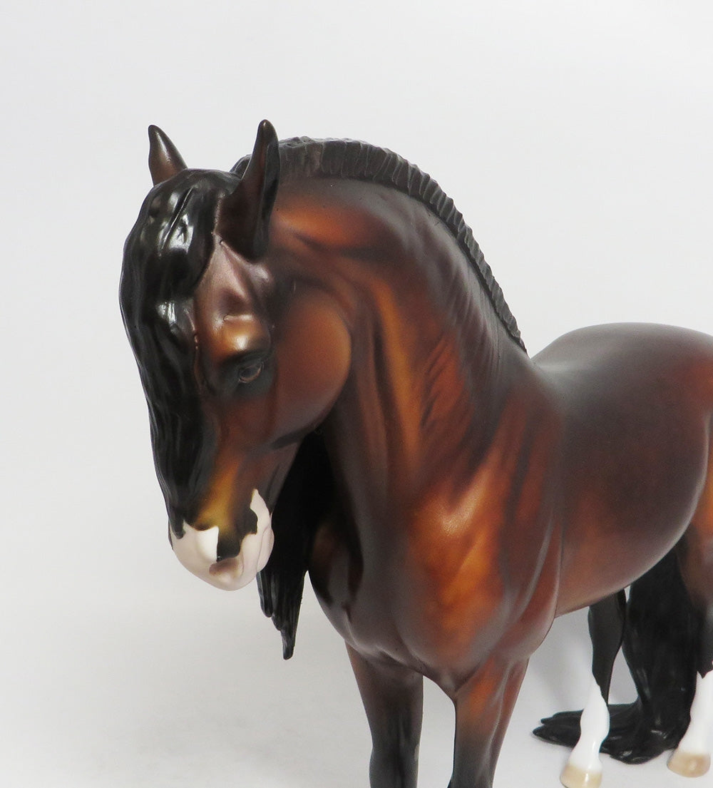 CLEARLY LOYALTY- BAY DAPPLE ANDALUSIAN MODEL HORSE BY DAWN QUICK 9/11/2018