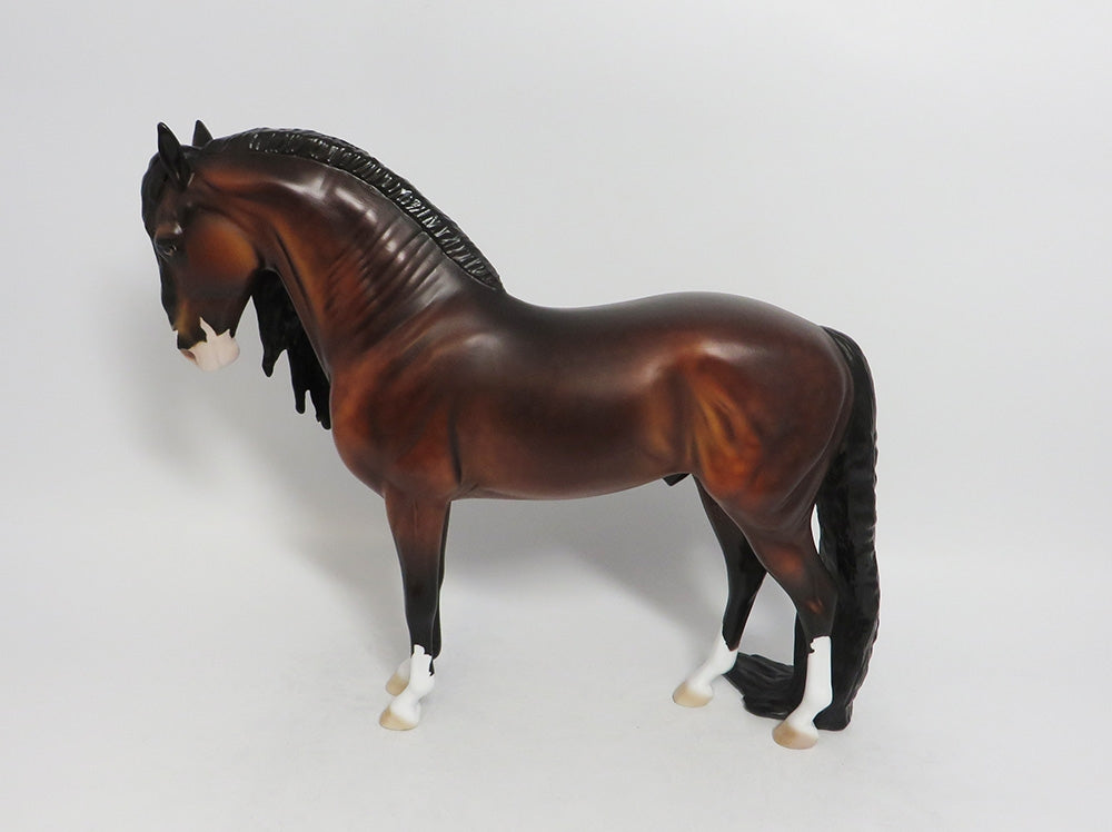 CLEARLY LOYALTY- BAY DAPPLE ANDALUSIAN MODEL HORSE BY DAWN QUICK 9/11/2018