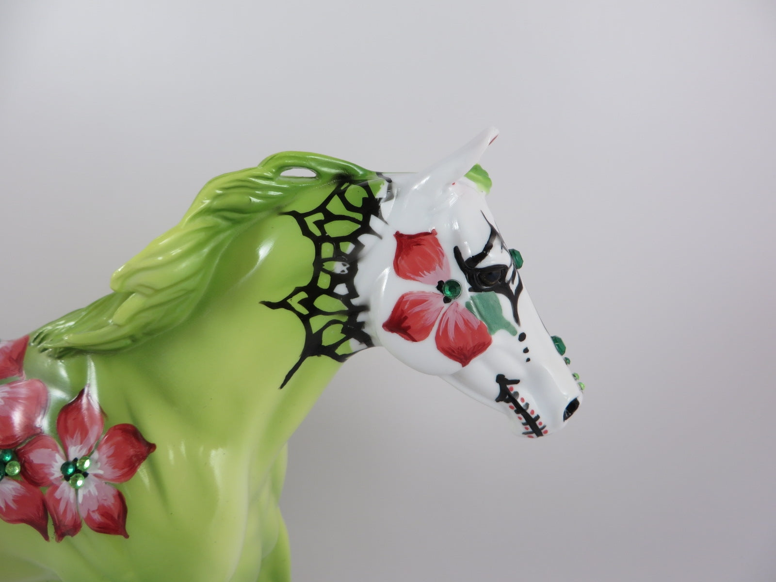 REWYN -OOAK GREEN SUGAR SKULL DECORATOR FQH MODEL HORSE BY DAWN QUICK 9/20/19