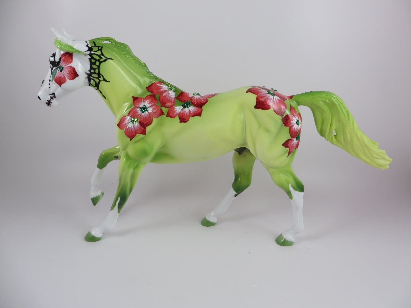 REWYN -OOAK GREEN SUGAR SKULL DECORATOR FQH MODEL HORSE BY DAWN QUICK 9/20/19