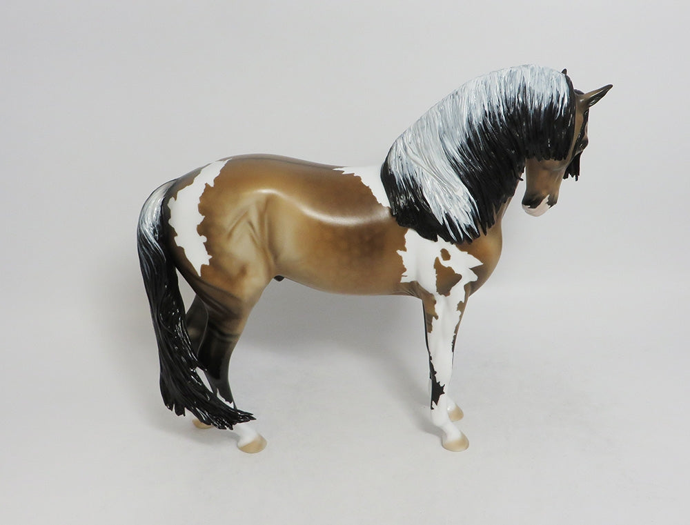 BOXY BRUCE- OOAK BUCKSKIN ANDALUSIAN MODEL HORSE CM TAIL AND MANE 8/31/2018