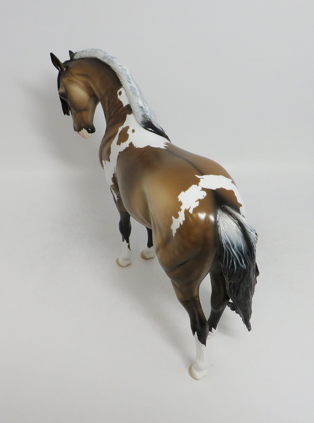 BOXY BRUCE- OOAK BUCKSKIN ANDALUSIAN MODEL HORSE CM TAIL AND MANE 8/31/2018