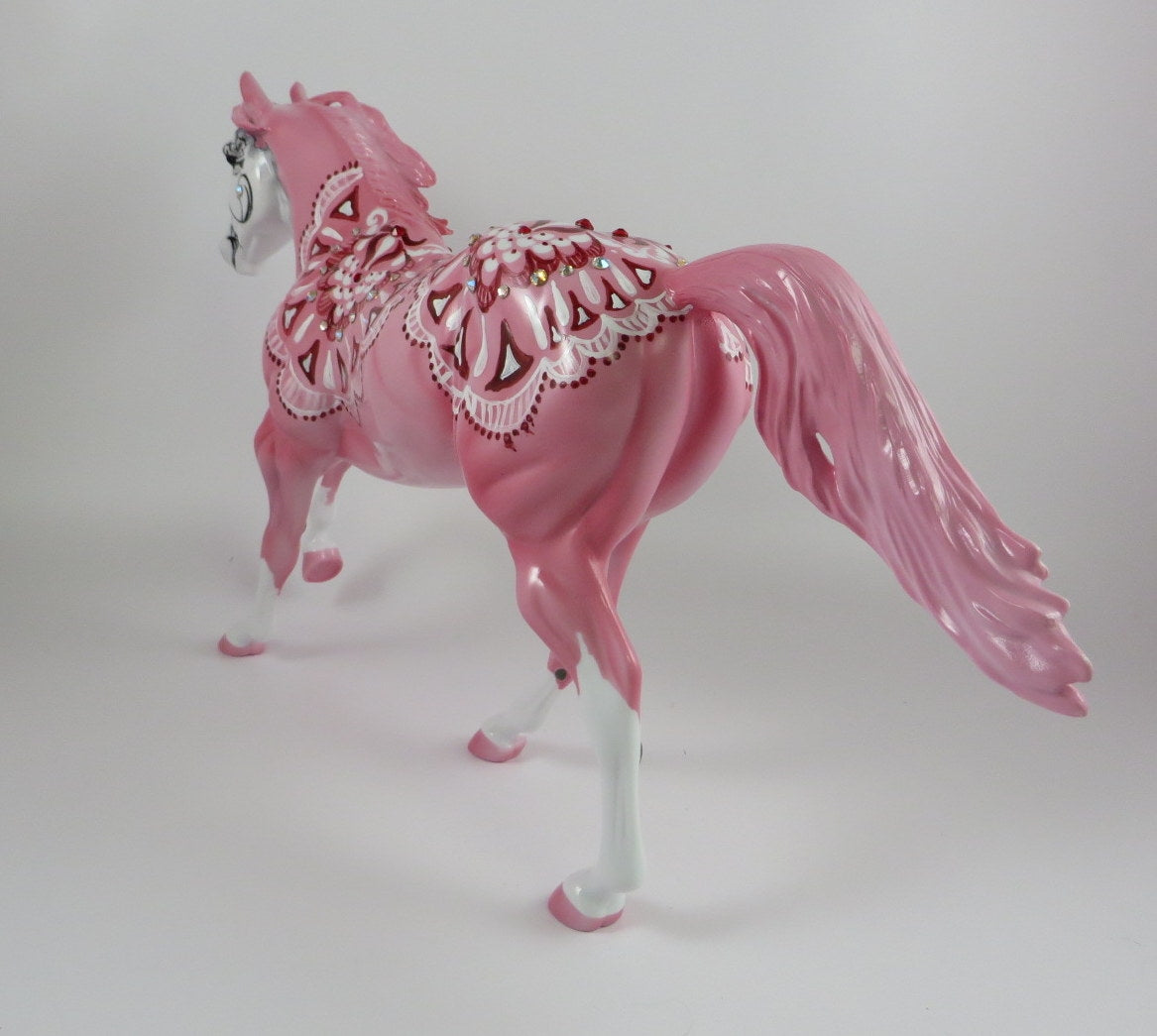 ARRYN -OOAK PINK ROSE SUGAR SKULL DECORATOR FQH MODEL HORSE BY DAWN QUICK 9/20/19