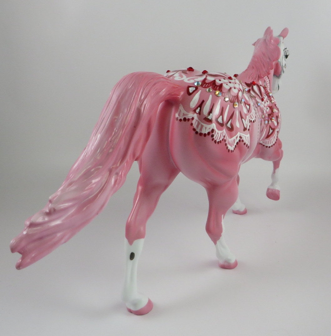ARRYN -OOAK PINK ROSE SUGAR SKULL DECORATOR FQH MODEL HORSE BY DAWN QUICK 9/20/19