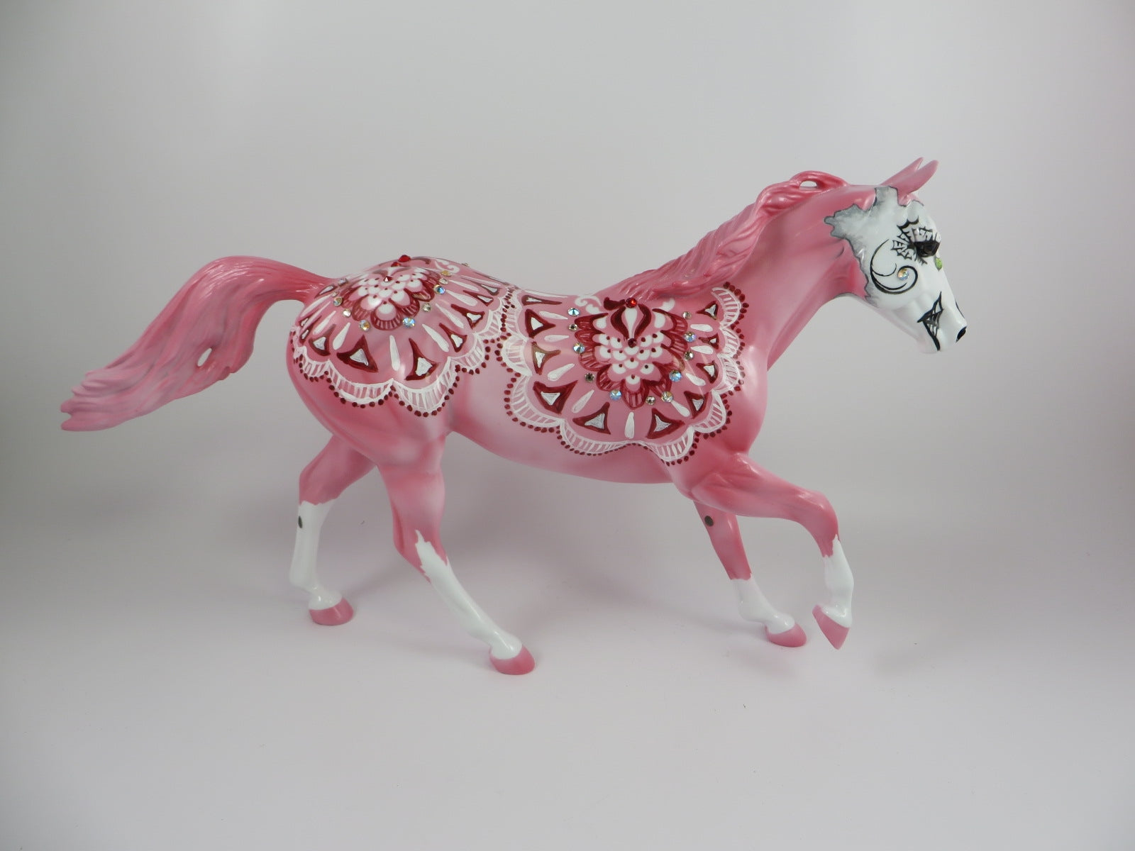 ARRYN -OOAK PINK ROSE SUGAR SKULL DECORATOR FQH MODEL HORSE BY DAWN QUICK 9/20/19
