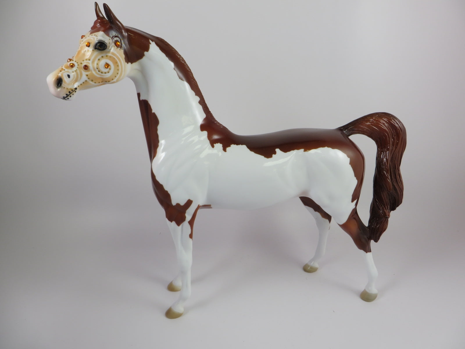 AESTAR -OOAK PINTO SUGAR SKULL DECORATOR ARABIAN MODEL HORSE BY DAWN QUICK 9/20/19