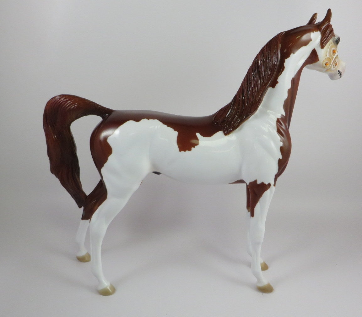 AESTAR -OOAK PINTO SUGAR SKULL DECORATOR ARABIAN MODEL HORSE BY DAWN QUICK 9/20/19
