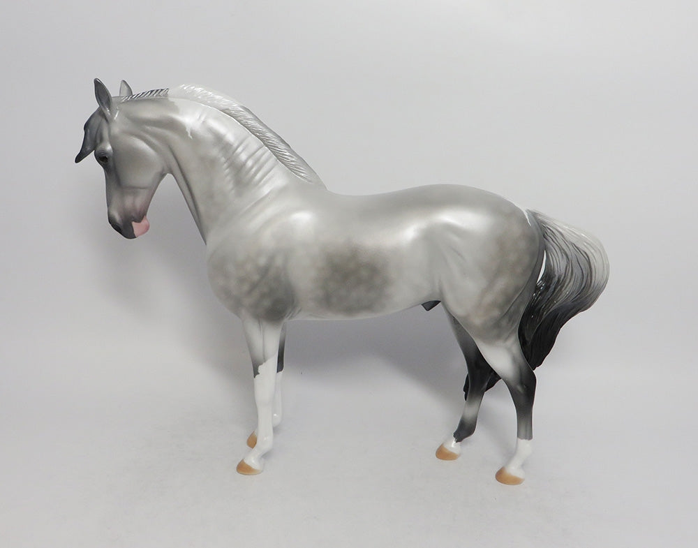 LUNA&#39;S NIGHT- OOAK DAPPLE GRAY PINTO ANDALUSIAN MODEL HORSE 8/31/2018