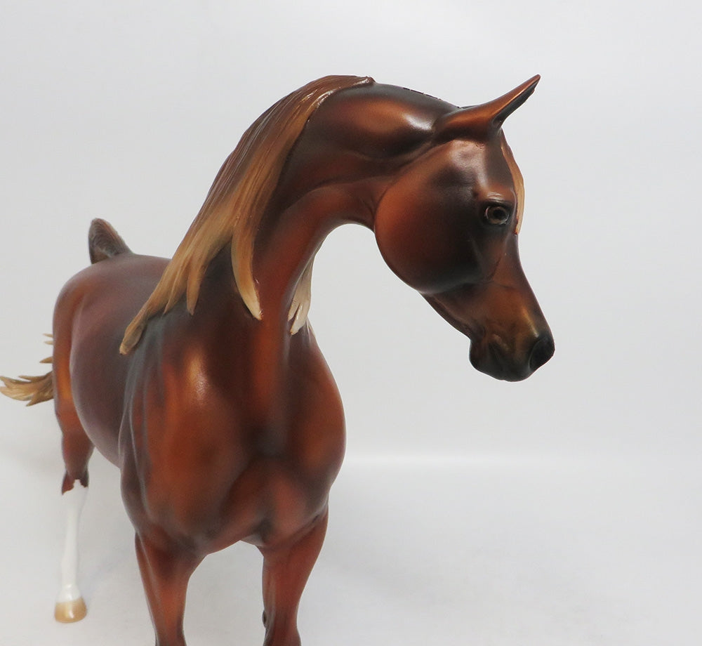 FOO FIGHTER-OOAK DAPPLE CHESTNUT ARABIAN MODEL HORSE BY AUDREY DIXON 9/7/18
